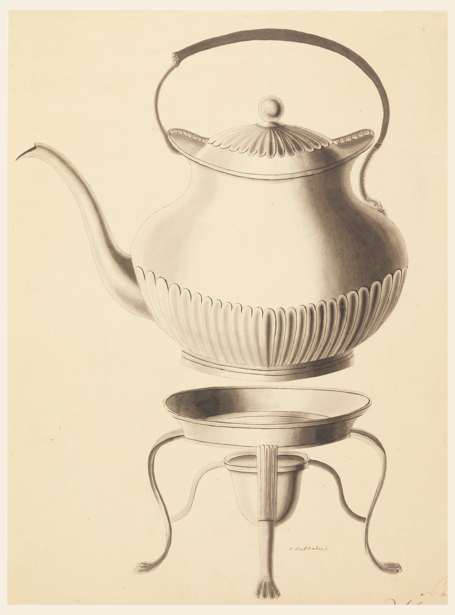 Diseño para una tetera con soporte de Joseph Anton Seethaler Ii