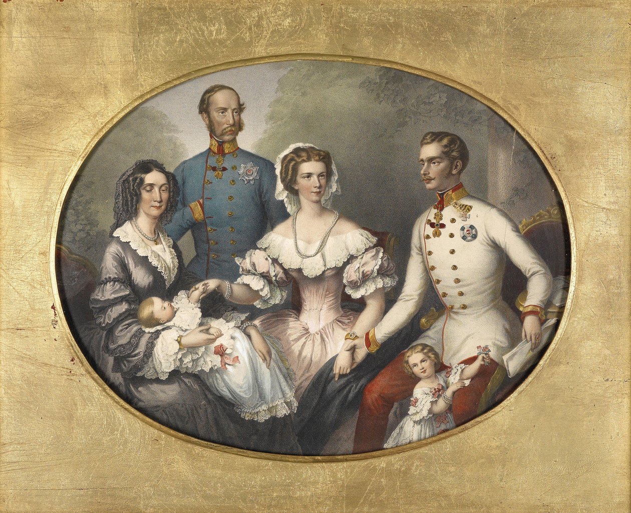 La familia del emperador de Austria, 1856 de Joseph Bayer