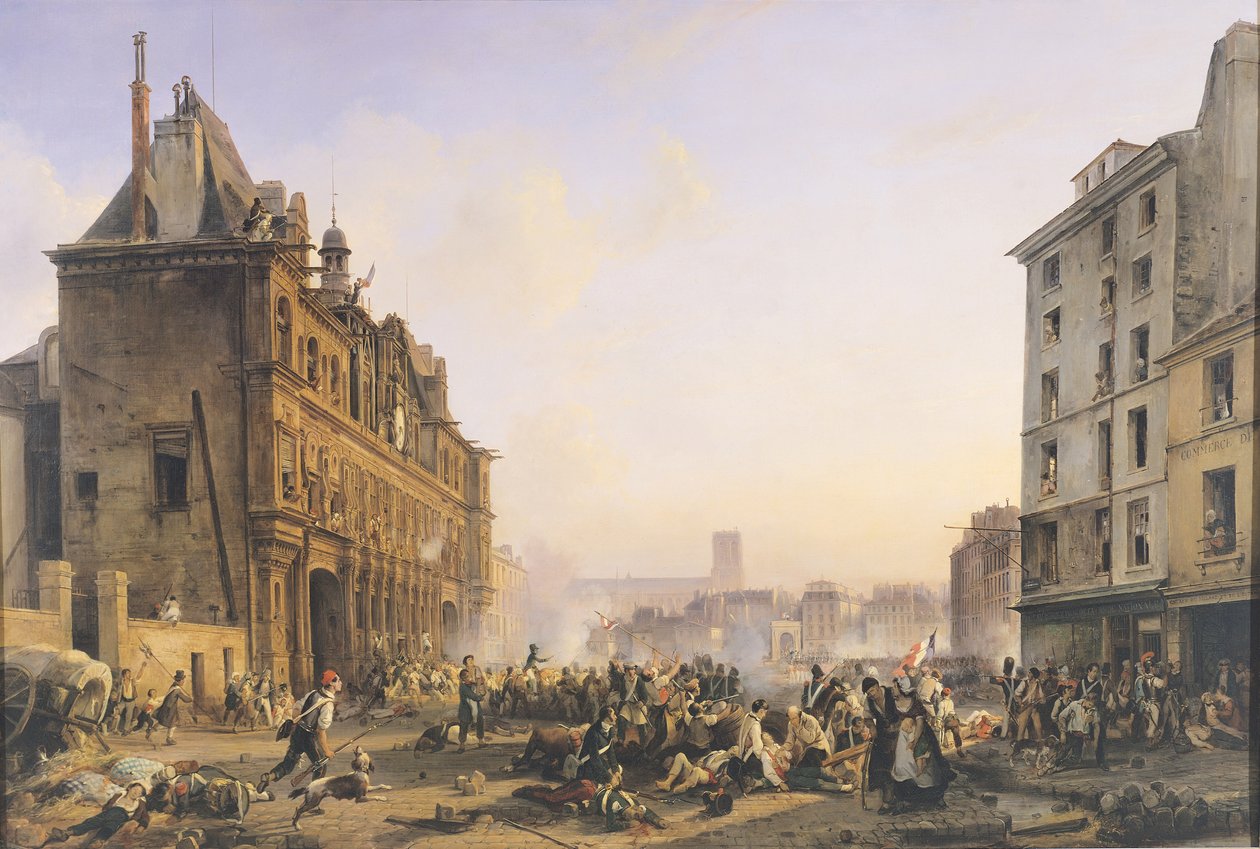 Ataque al Hotel de Ville, 28 de julio de 1830 de Joseph Beaume