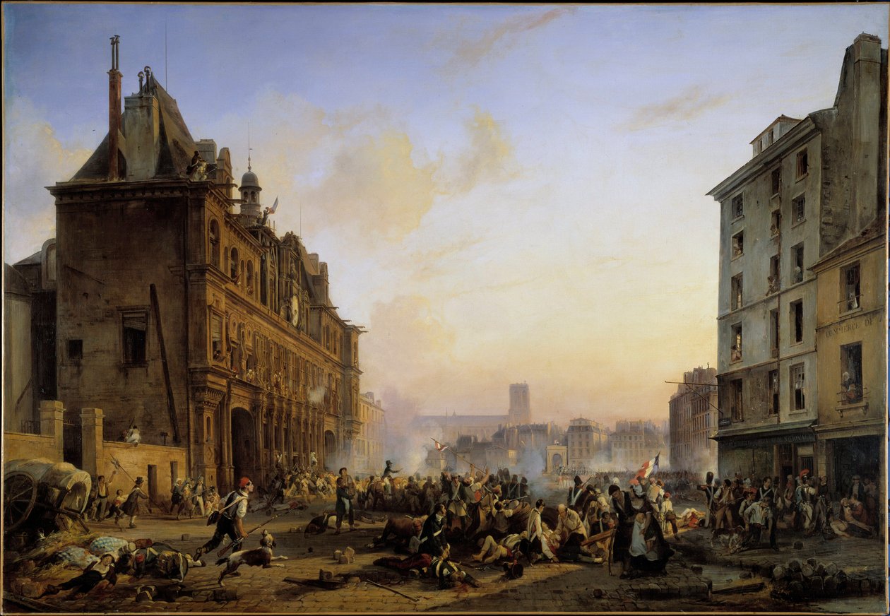 Las Tres Gloriosas (27, 28 y 29 de julio): Ataque al Ayuntamiento de París el 28/07/1830 de Joseph Beaume