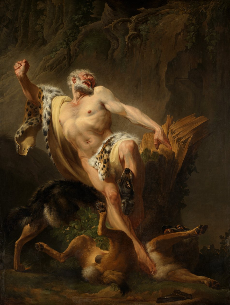 Milo de Croton (óleo sobre lienzo) de Joseph Benoît Suvée