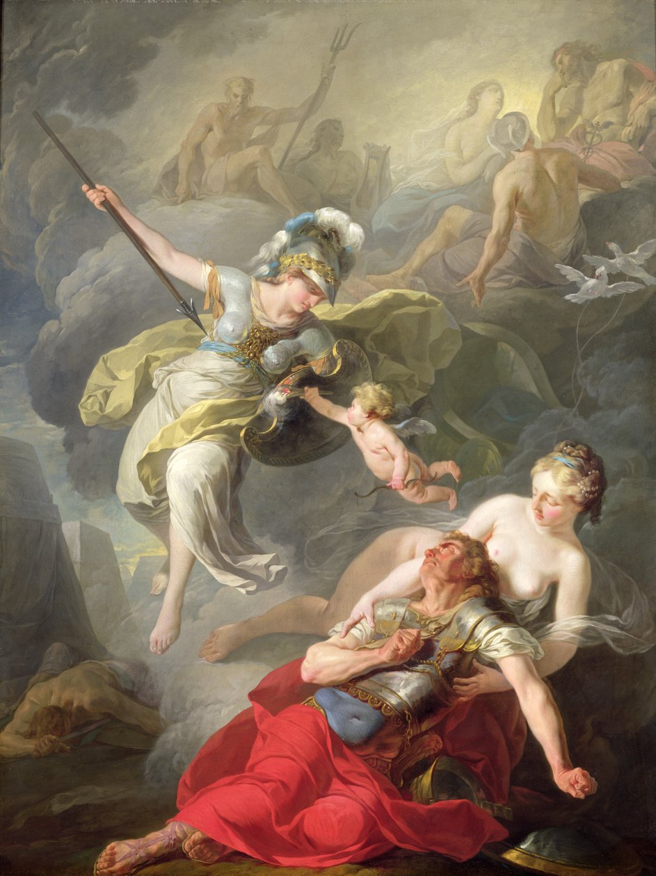 Batalla entre Minerva y Marte, 1771 de Joseph Benoît Suvée