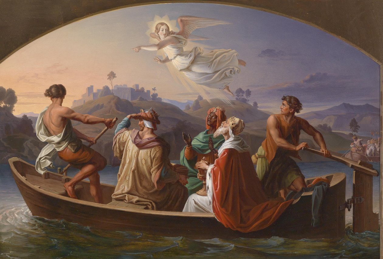 Los Reyes Magos en el camino a Belén de Joseph Binder