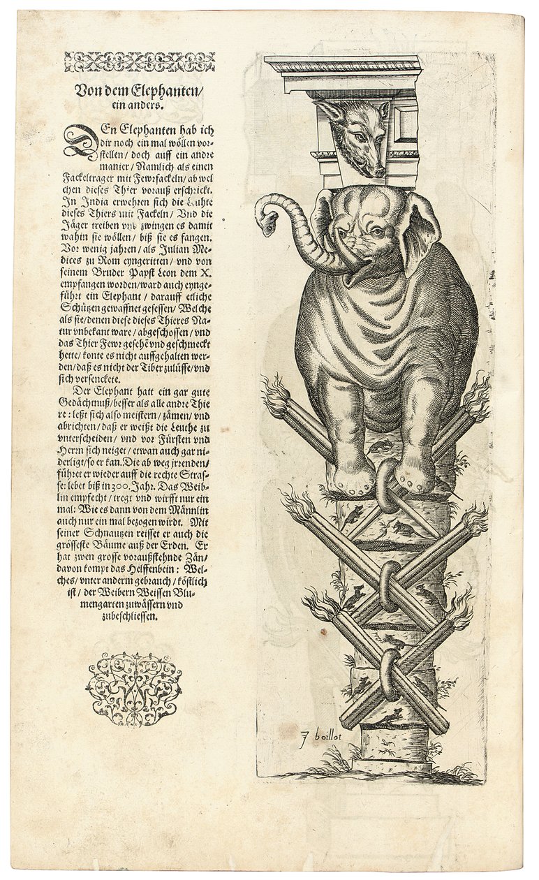 Columna con figura de un elefante, 1604 de Joseph Boillot