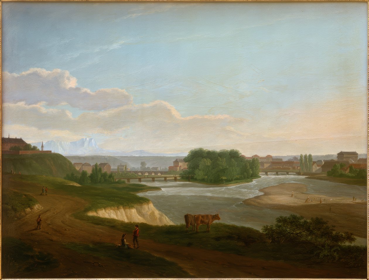 Vista de Múnich con el Isar de Joseph Carl Cogels