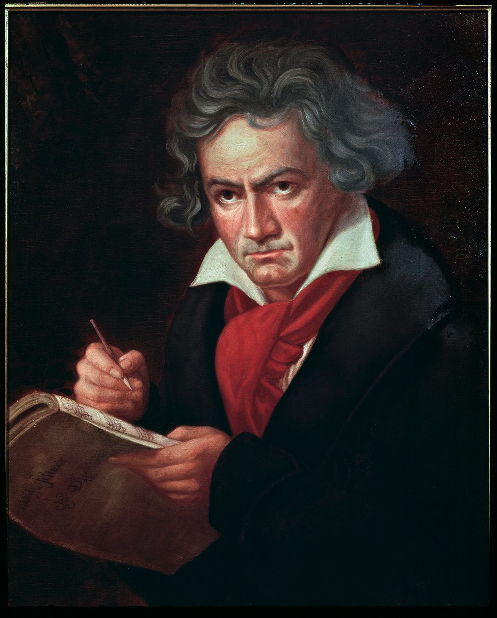 Retrato de Ludwig van Beethoven (1770-1827), músico alemán, componiendo la Missa solemnis de Joseph Carl Stieler