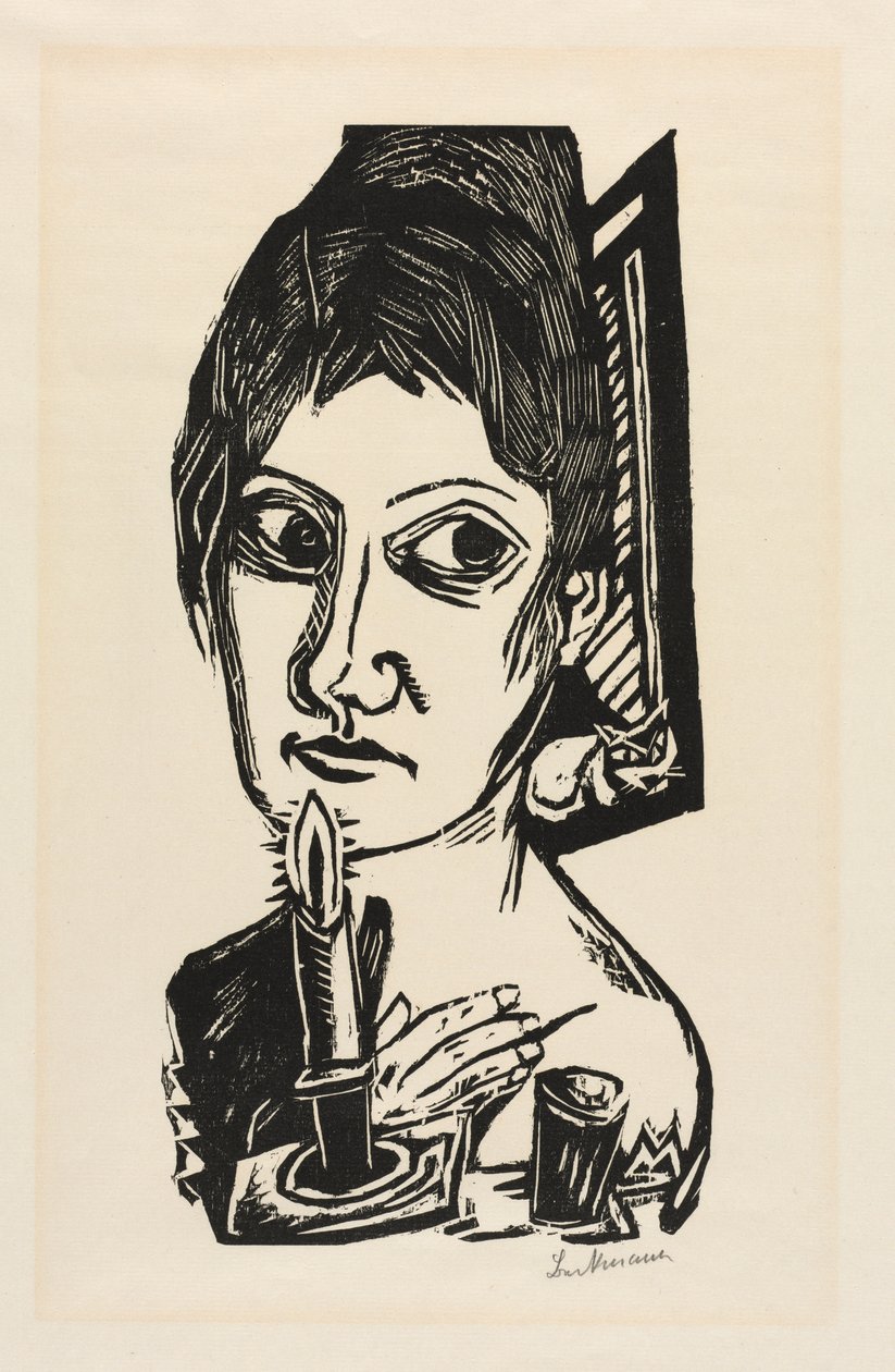 Mujer con vela de Joseph Charles Marin