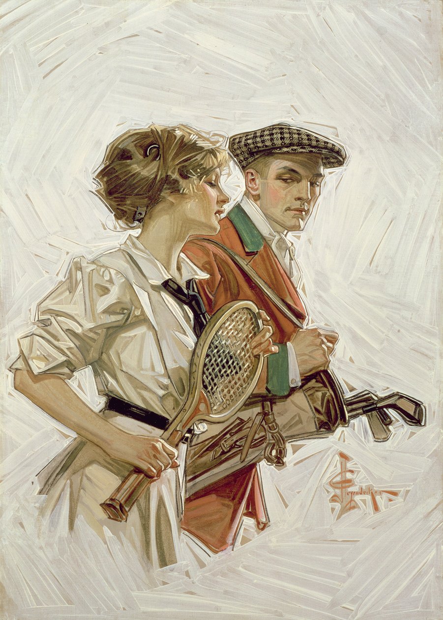 ¿Golf o tenis?, c.1915 (óleo sobre lienzo) de Joseph Christian Leyendecker