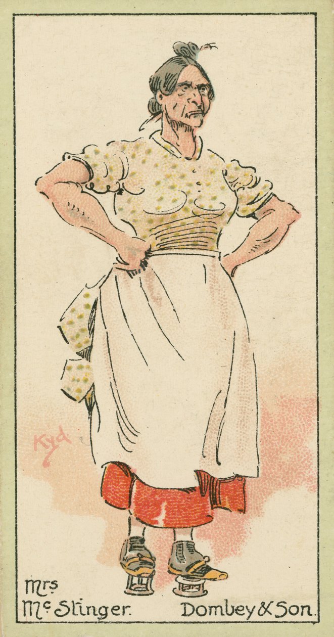 Mrs McStinger, Dombey  Son (litografía en color) de Joseph Clayton (1856-1937) (after) Clarke