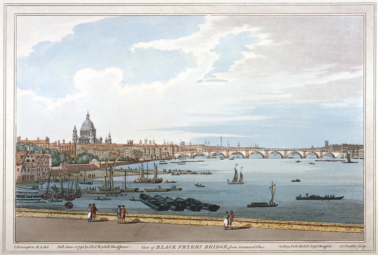 Puente de Blackfriars, Londres, 1795 de Joseph Constantine Stadler