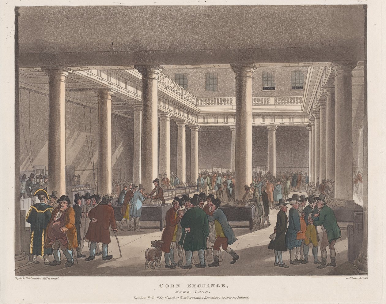 Bolsa de cereales, Mark Lane, 1 de septiembre de 1808 de Joseph Constantine Stadler