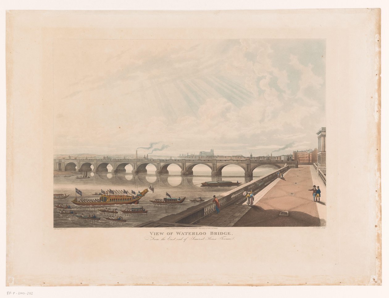 Vista del puente de Waterloo desde el lado este de la terraza de Somerset House Vista del puente de Waterloo, desde el extremo este de Somerset House Terrace (título sobre el objeto) de Joseph Constantine Stadler