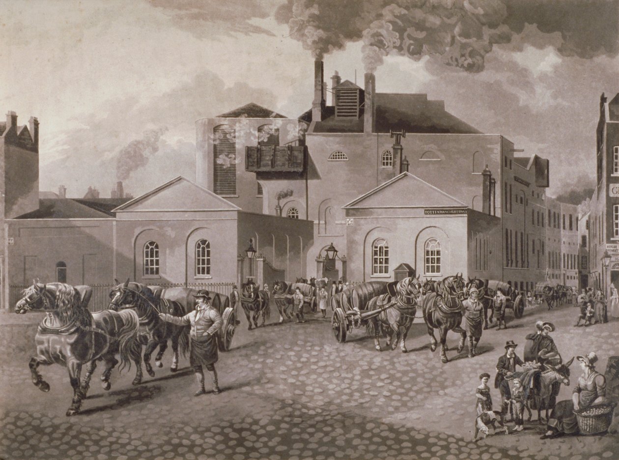 Cervecería Meux, Tottenham Court Road, Londres, c. 1830 de Joseph Constantine Stadler