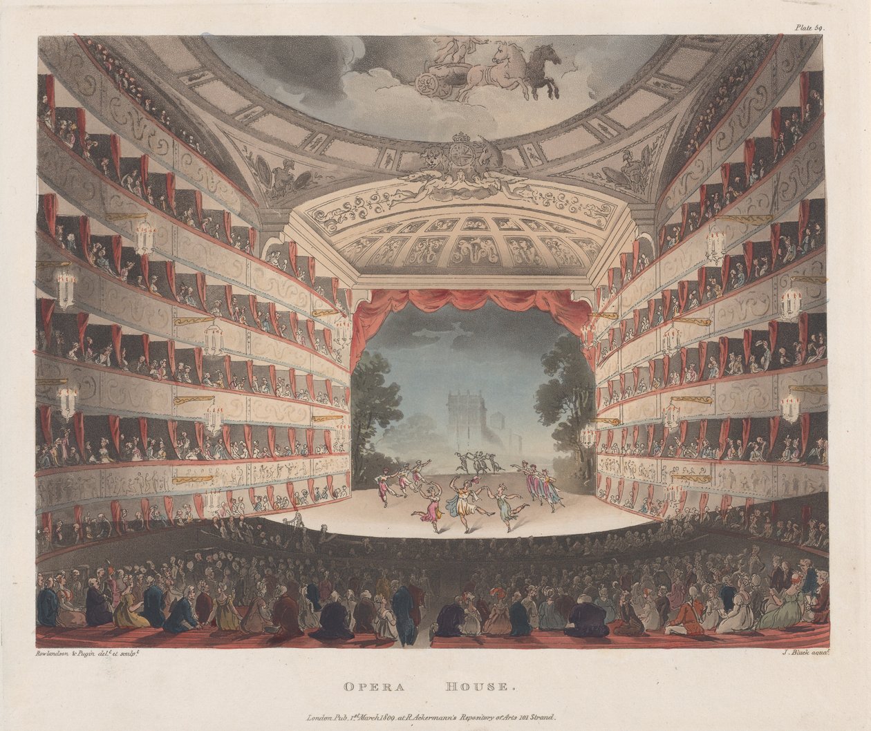 Teatro de la Ópera, 1 de marzo de 1809 de Joseph Constantine Stadler
