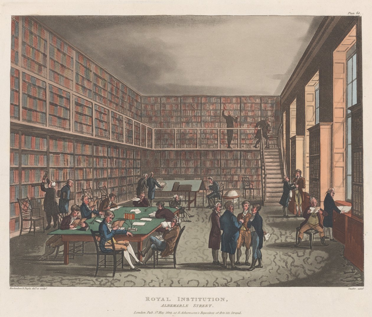 Royal Institution, Albemarle Street, 1 de mayo de 1809 de Joseph Constantine Stadler