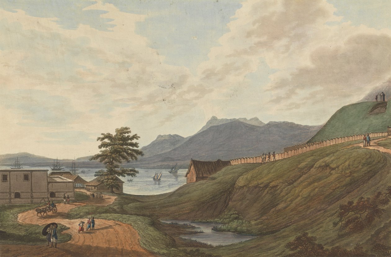 Soongey Lamou Hills Fuerte Marlborough, Benkulen, Sumatra, 1799 de Joseph Constantine Stadler