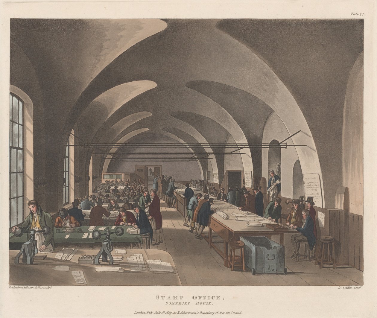Oficina de Sellos, Somerset House, 1 de julio de 1809 de Joseph Constantine Stadler