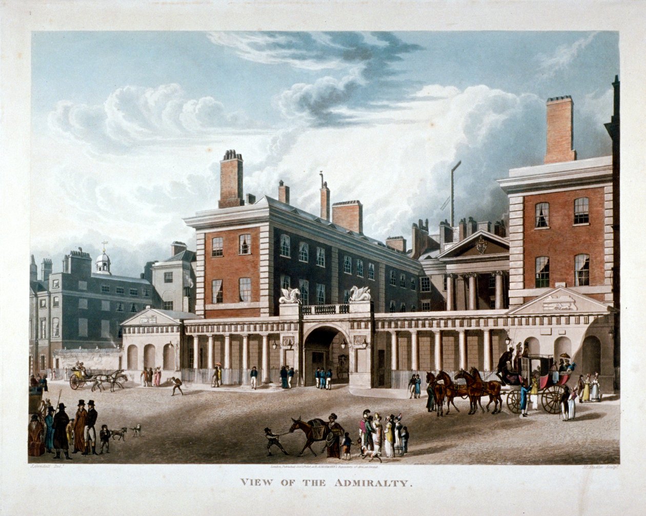 El Almirantazgo, Whitehall, Westminster, Londres, 1818 de Joseph Constantine Stadler