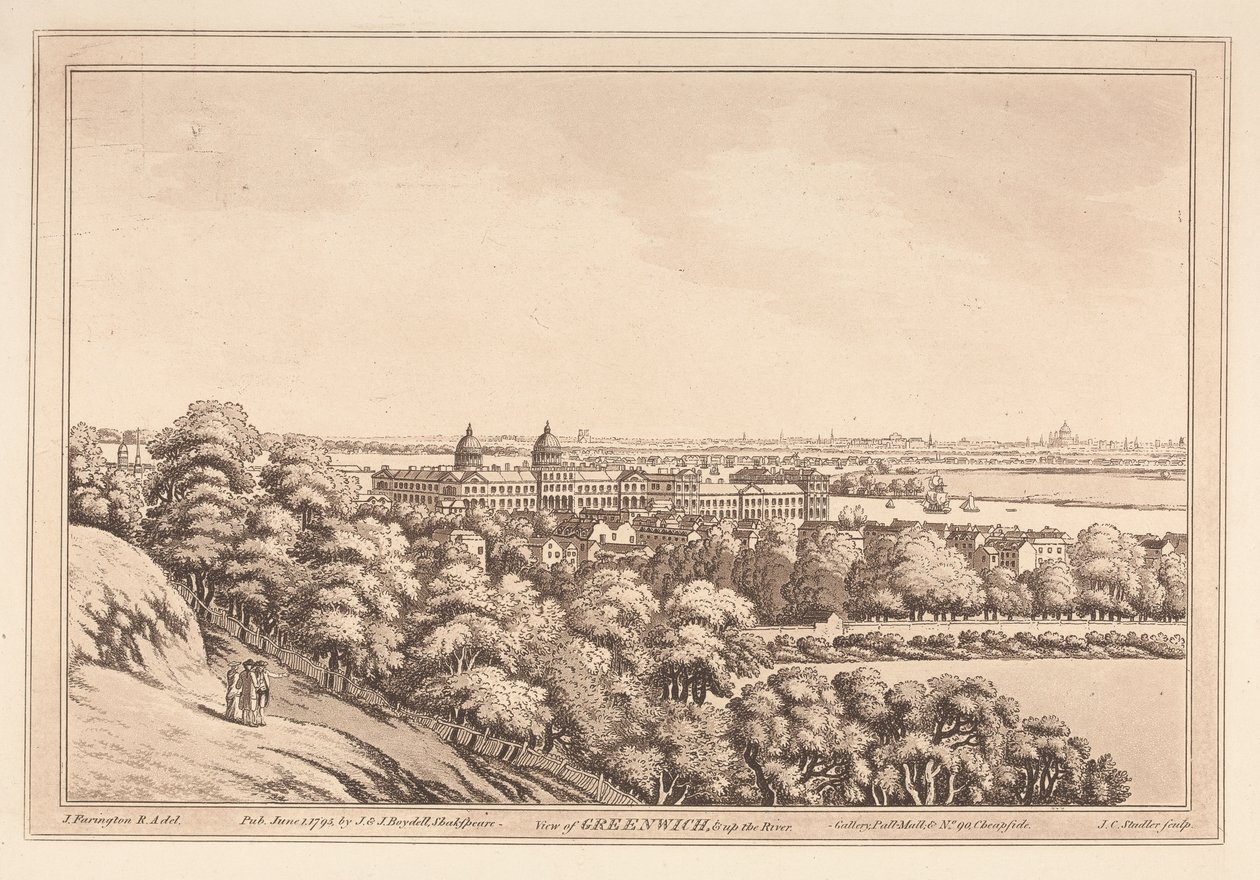 Vista de Greenwich y del río de Joseph Constantine Stadler