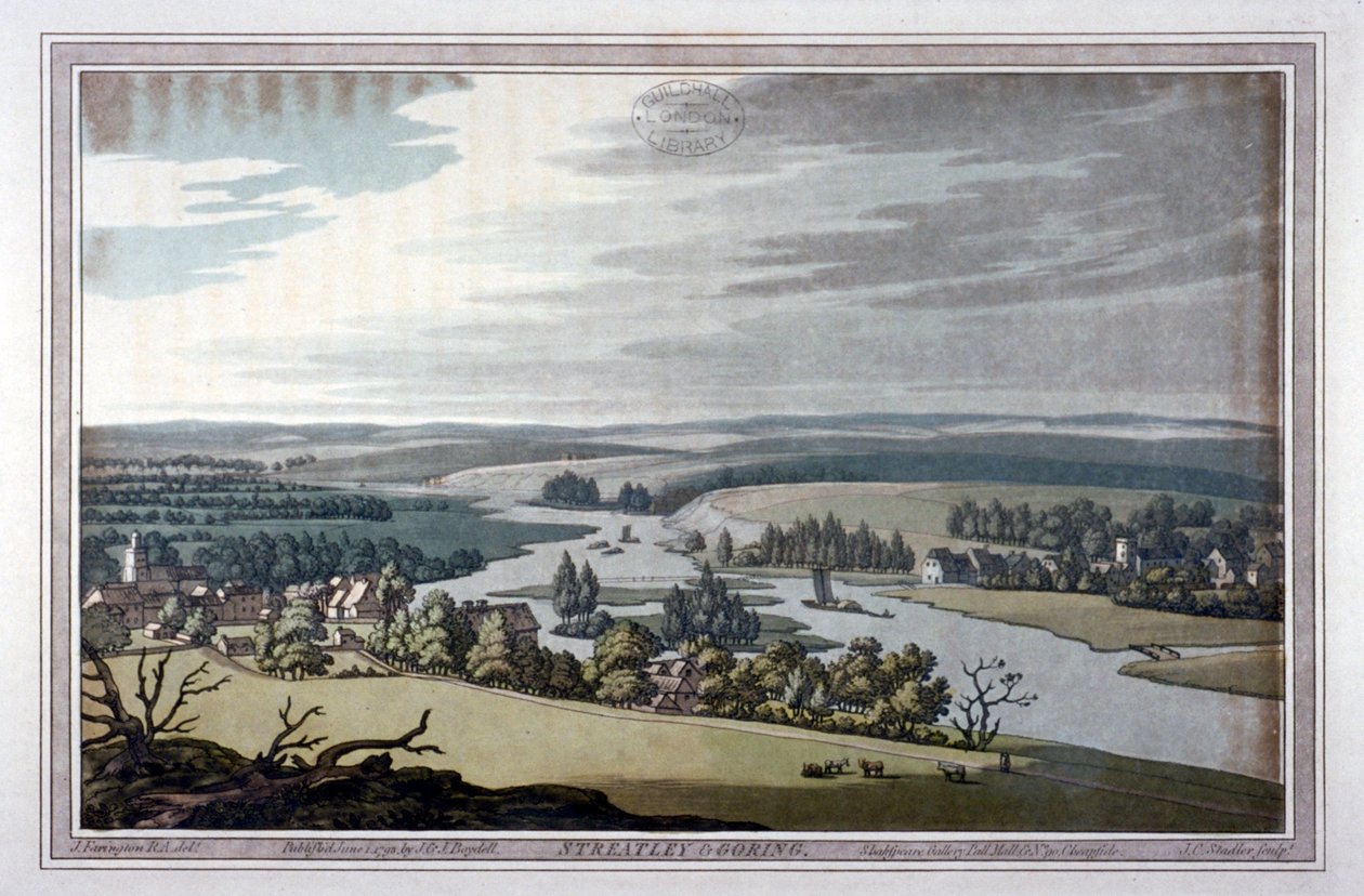 Vista de Streatley y Goring en Berkshire y Oxfordshire, 1793 de Joseph Constantine Stadler