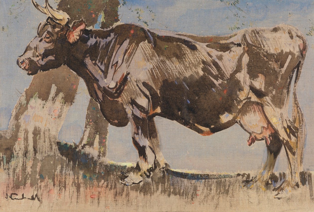 La vaca vieja (gouache sobre lino) de Joseph Crawhall