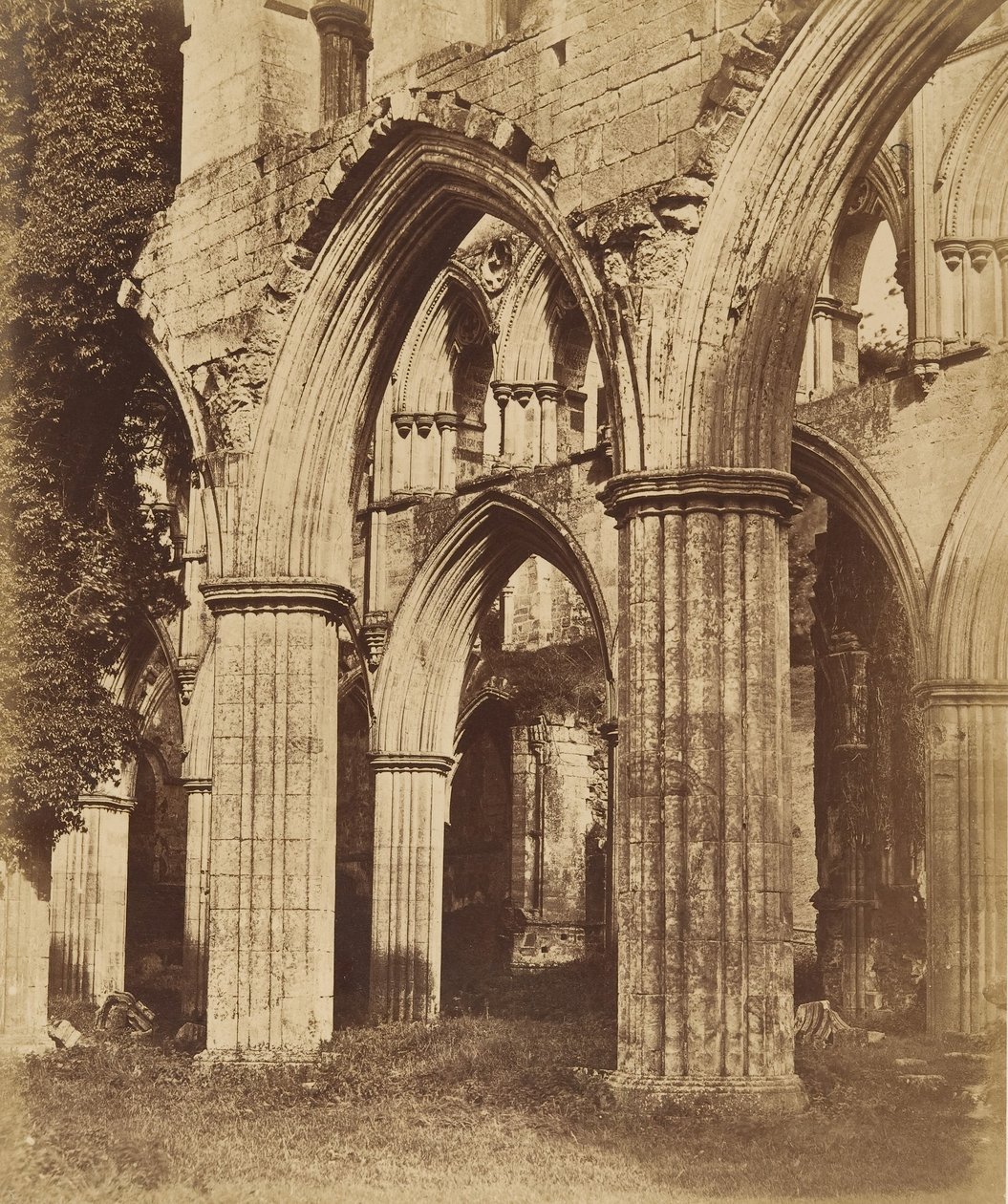 Abadía de Rievaulx. Mirando a través del coro, 1850s de Joseph Cundall