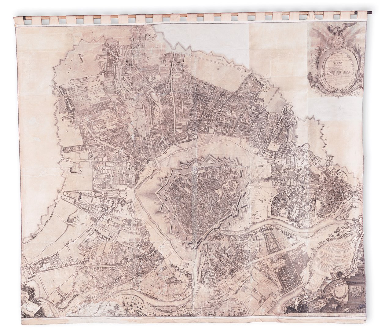 Mapa mural de Viena, 1776 o 77 de Joseph Daniel Huber