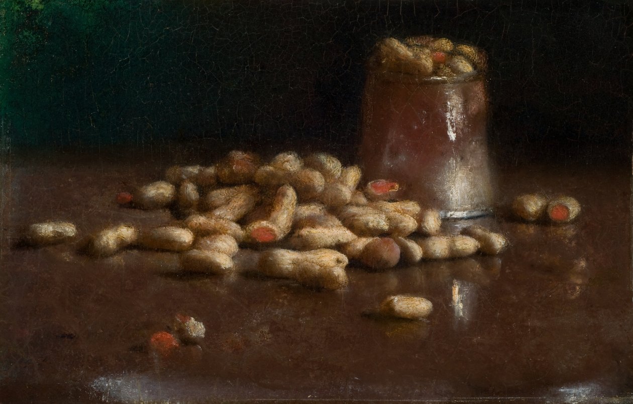 Naturaleza muerta con cacahuetes 1890 (Óleo sobre lienzo) de Joseph Decker