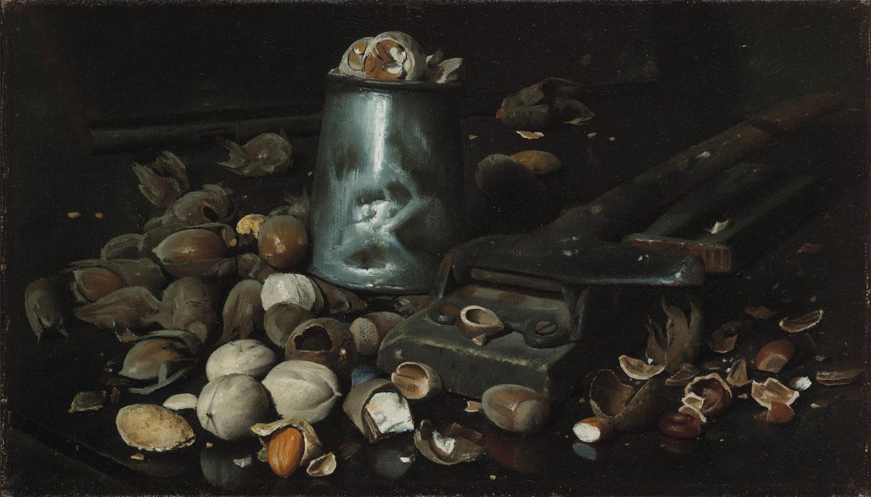 Naturaleza Muerta con Lata de Hojalata y Nueces de Joseph Decker