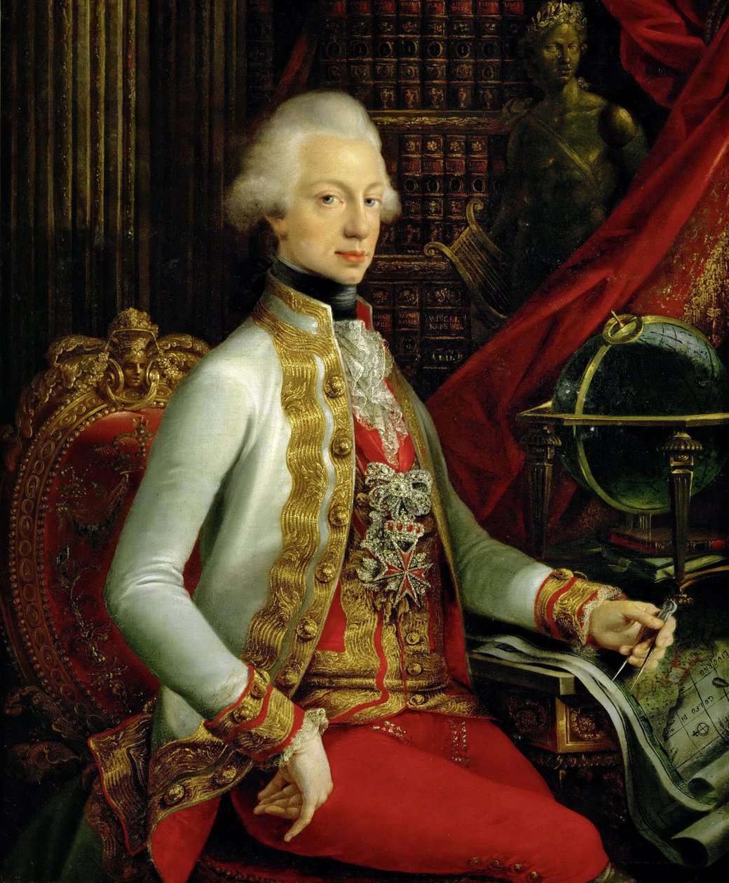 Gran Duque Fernando III de Toscana sentado en su biblioteca de Joseph Dorffmeister