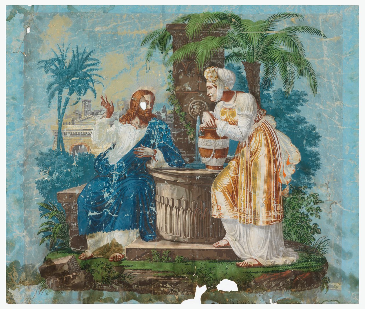 Cristo y la Mujer de Samaria de Joseph Dufour et Cie.