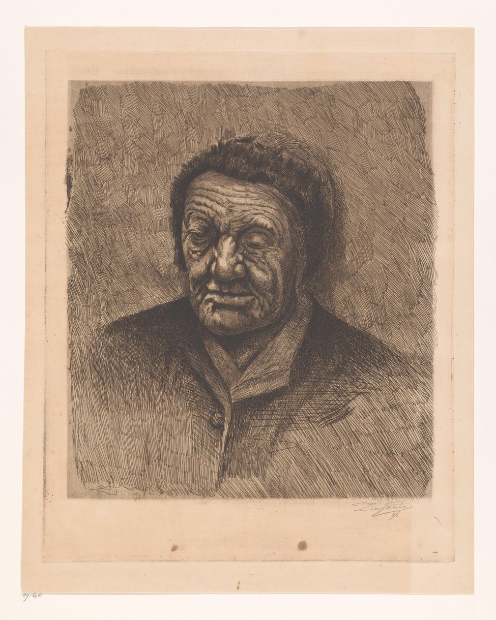 Retrato de una anciana desconocida de Joseph Dujardin (signed by artist)
