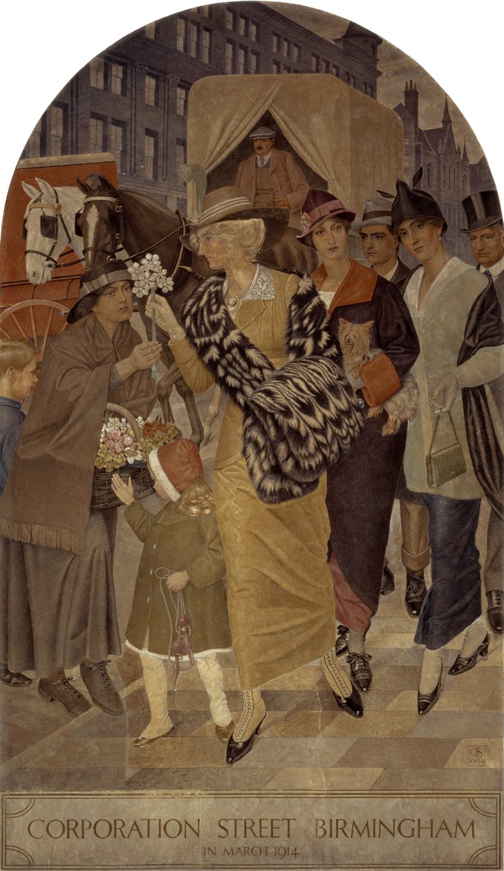 Calle Corporation, Birmingham en marzo de 1914 de Joseph Edward Southall