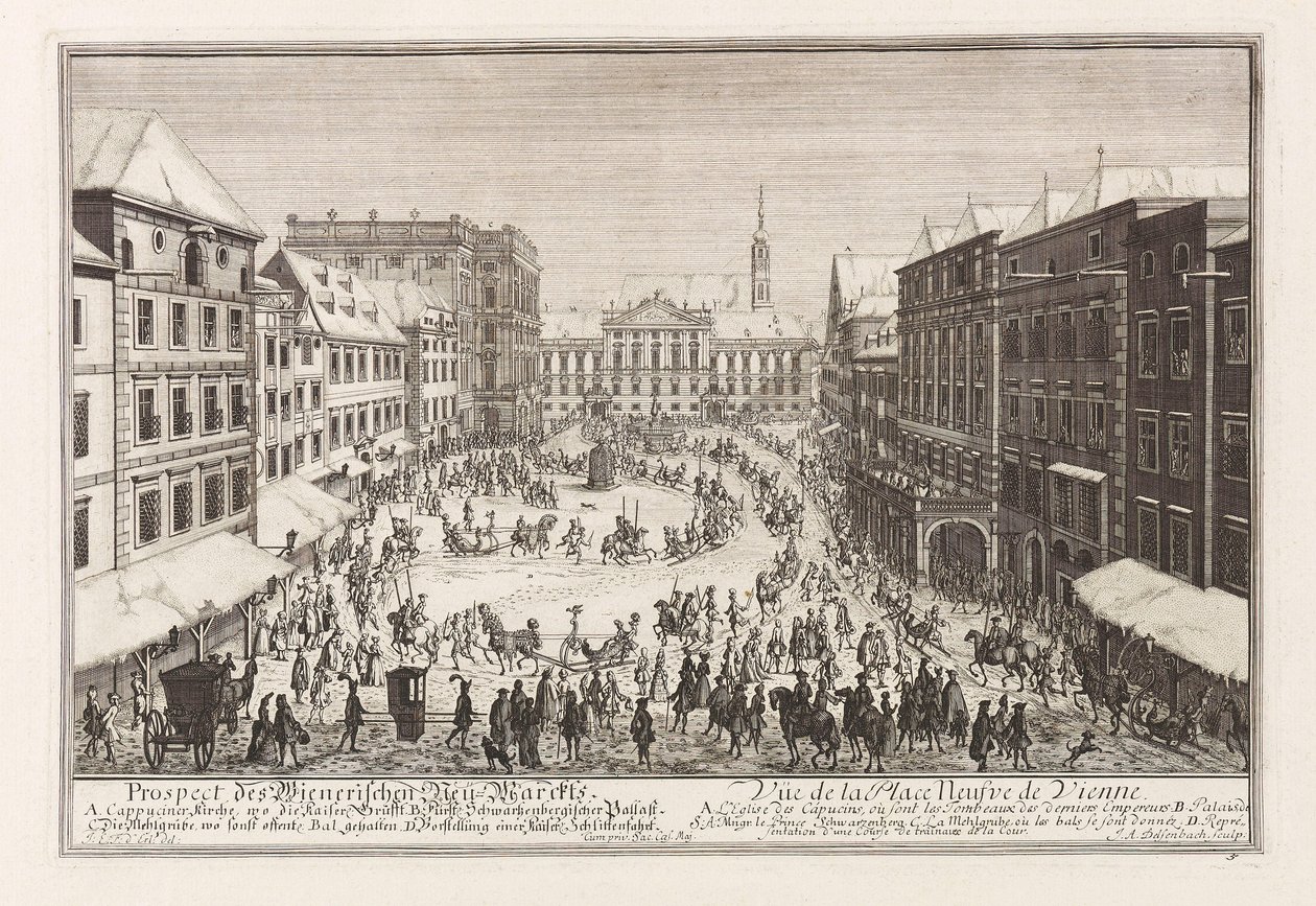 Viena Neuer Markt Nuevo Mercado, 1719 de Joseph Emanuel Fischer von Erlach