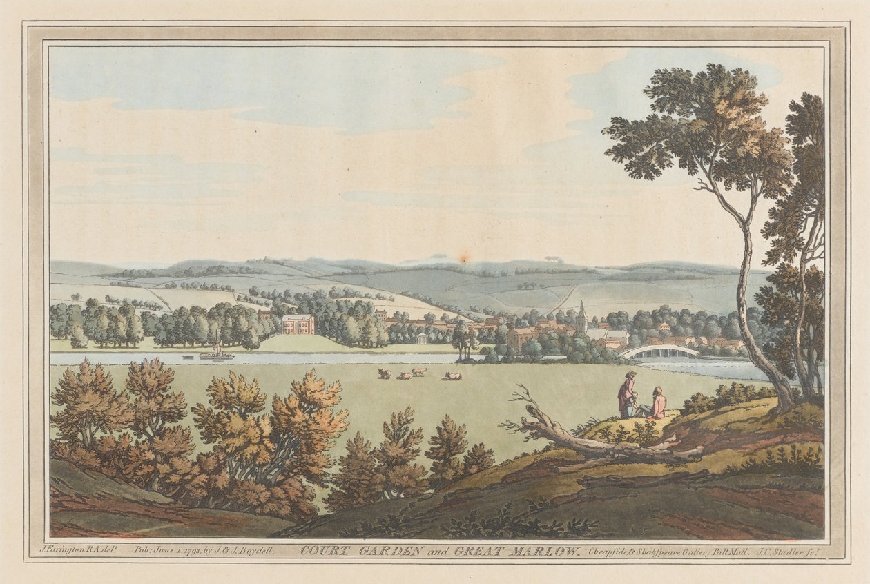 Jardín de la Corte y Gran Marlow de Joseph Farington