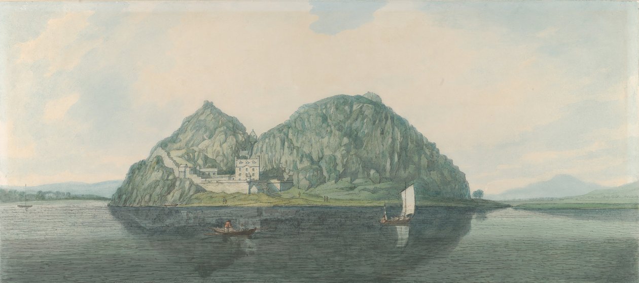 Roca de Dumbarton desde el sur, 1788 de Joseph Farington