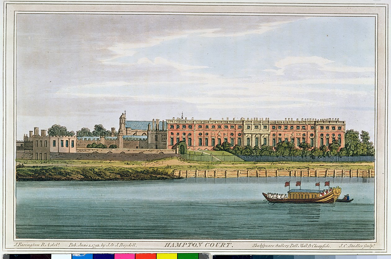 Hampton Court, grabado por J.C. Stadler de 