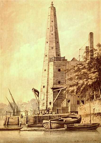 La vieja torre de agua en York Buildings, Whitehall, 20 de mayo de 1791 de Joseph Farington
