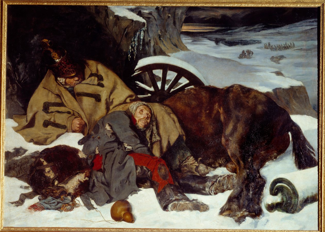 Episodio de la retirada rusa, Guerra Napoleónica (1812) de Joseph Fernand Boissard de Boisdenier