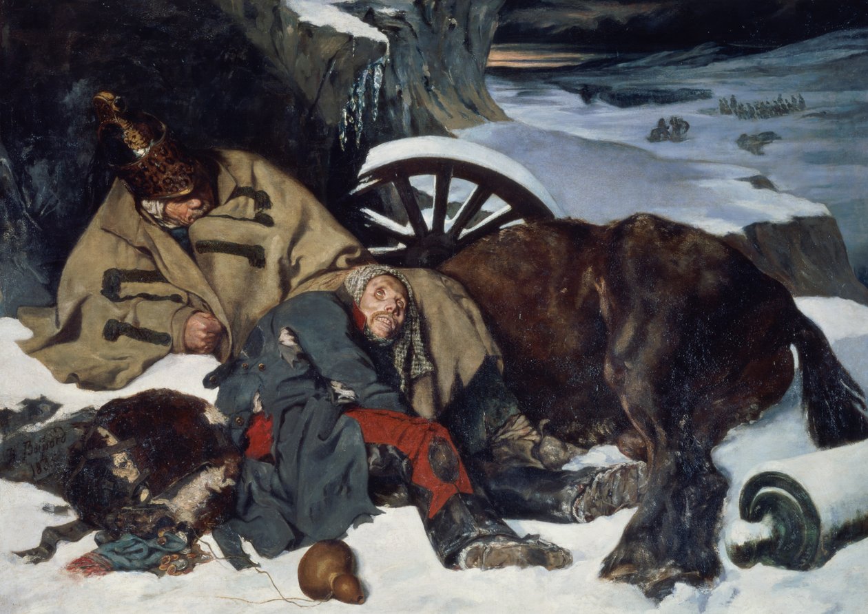 Escena de la retirada de Rusia de Joseph Fernand Boissard de Boisdenier