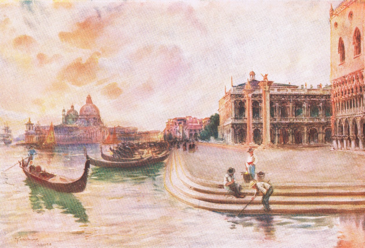 El Molo, Venecia, de Hutchinsons Picturesque Europe publicado por Hutchinson & Son, c.1930 de Joseph Finnemore