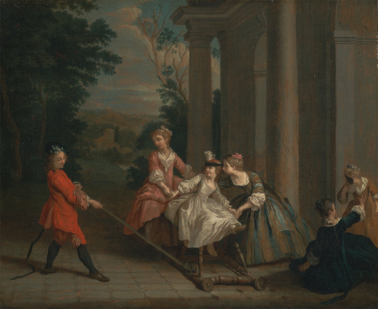 Niños jugando con un caballo de Joseph Francis Nollekens