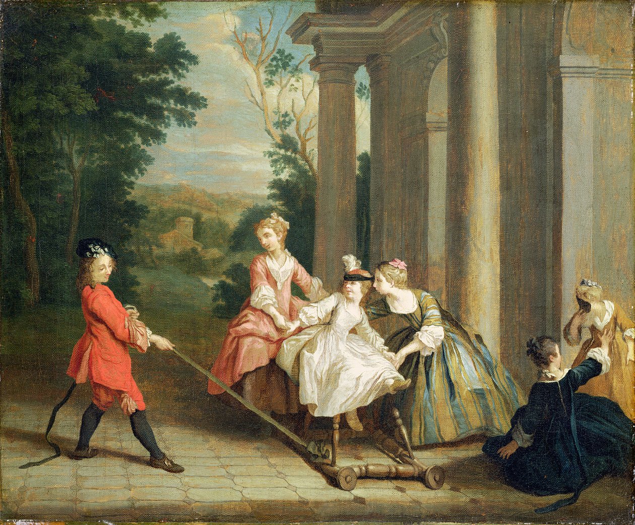 Niños jugando con un caballo de juguete, c.1741-47 de Joseph Francis Nollekens