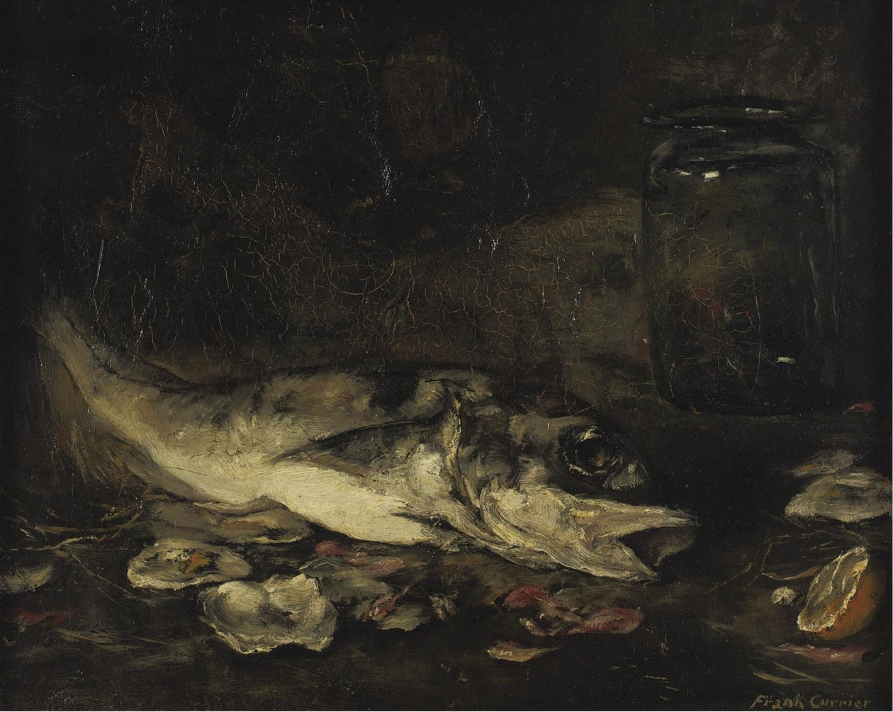 Bodegón con pescado y naranjas de Joseph Frank Currier