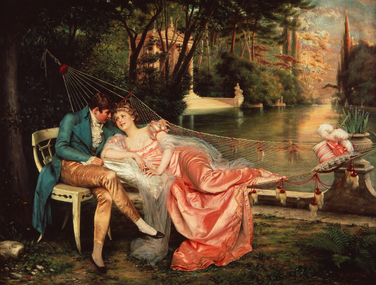 Flirtation (óleo sobre lienzo) de Joseph Frederick Charles Soulacroix