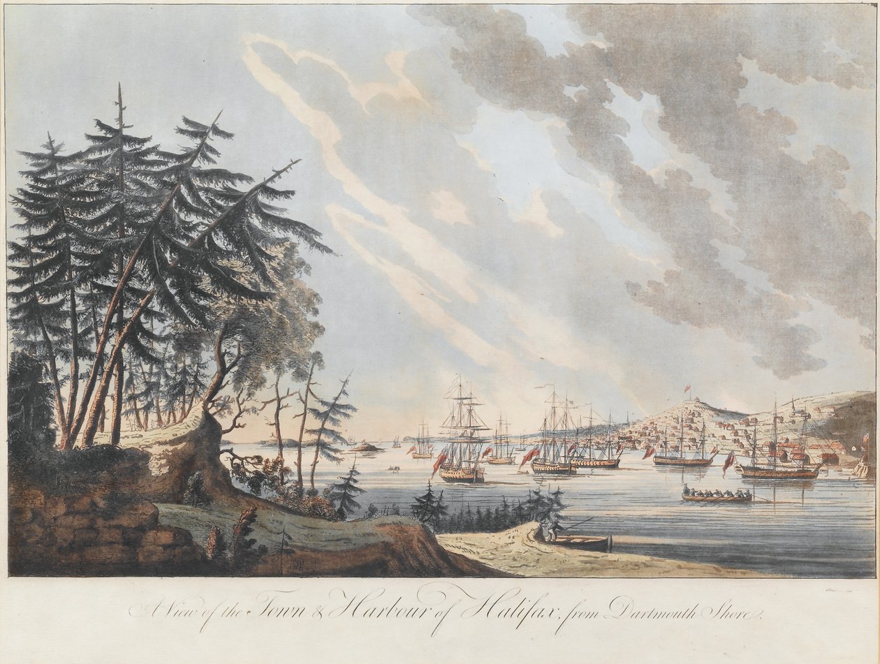 Vista de la ciudad y el puerto de Halifax desde la costa de Dartmouth, 1781 de Joseph Frederick Wallet DesBarres