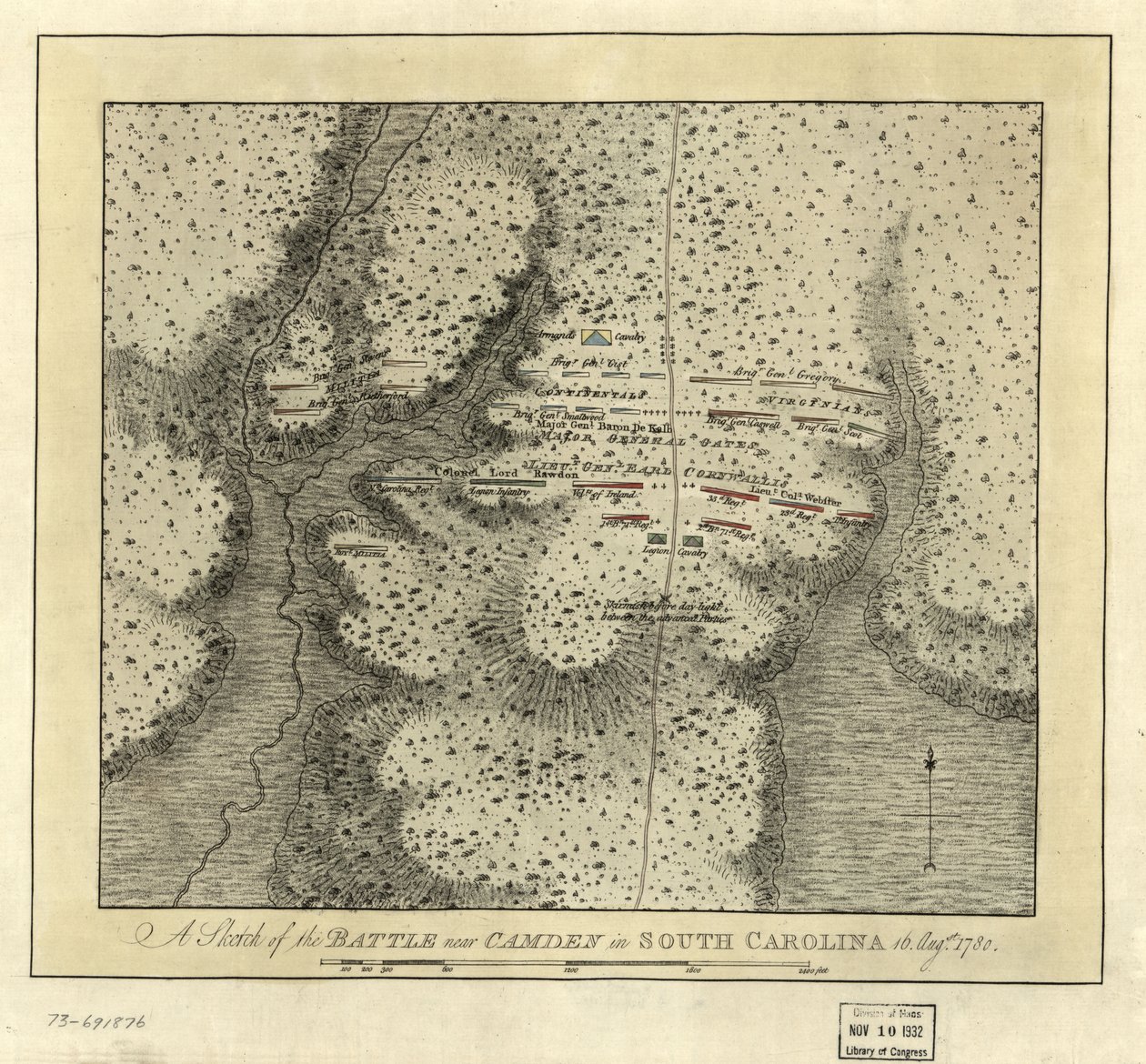 Batalla cerca de Camden en Carolina del Sur de Joseph Frederick Wallet DesBarres
