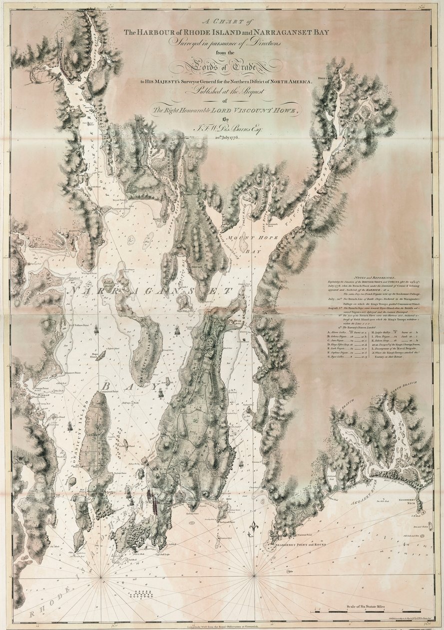 Carta de la bahía de Ipswich y Cabo Ann, costa atlántica de Norteamérica de Joseph Frederick Wallet DesBarres