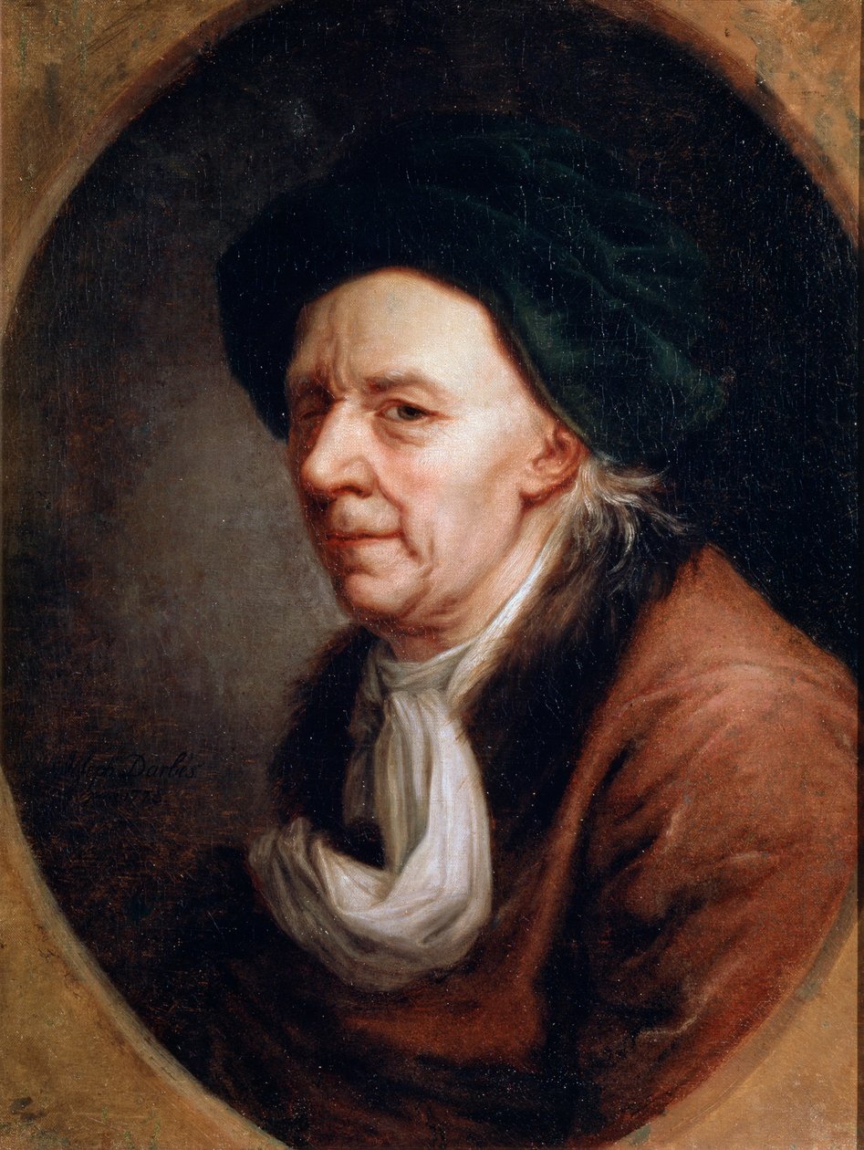 Retrato del matemático Leonhard Euler, 1707-1783, pintura alemana del siglo XVIII de Joseph Friedrich August Darbes
