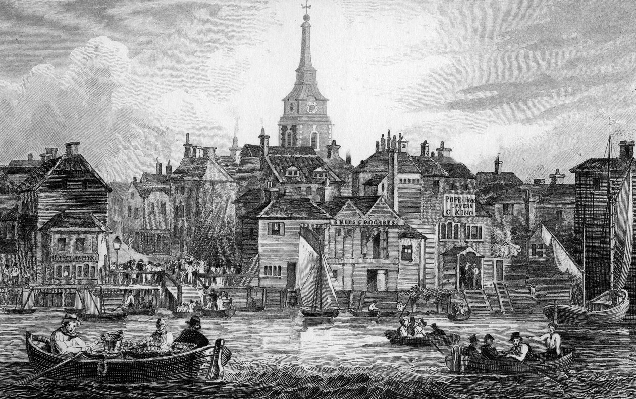 Gravesend, grabado por Josiah Henshall, 1832 de Joseph Fussell